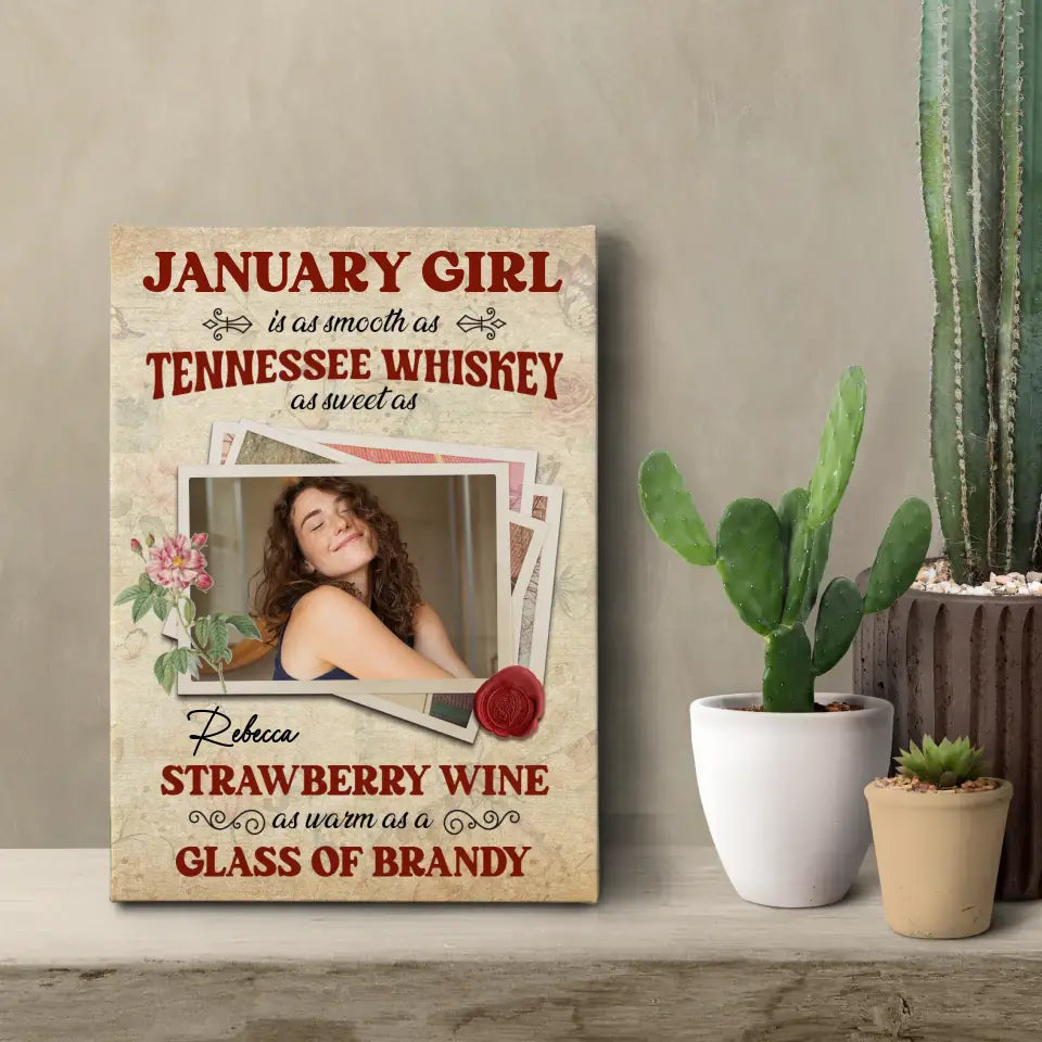 As Warm As A Glass Of Brandy - Custom Photo - Personalized Gifts For Her - Canvas Photo Tiles