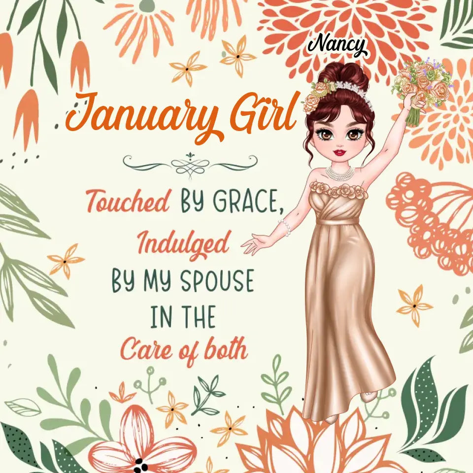 Touched By Grace - Custom Month - 
 Personalized Gifts For Her - Pillow