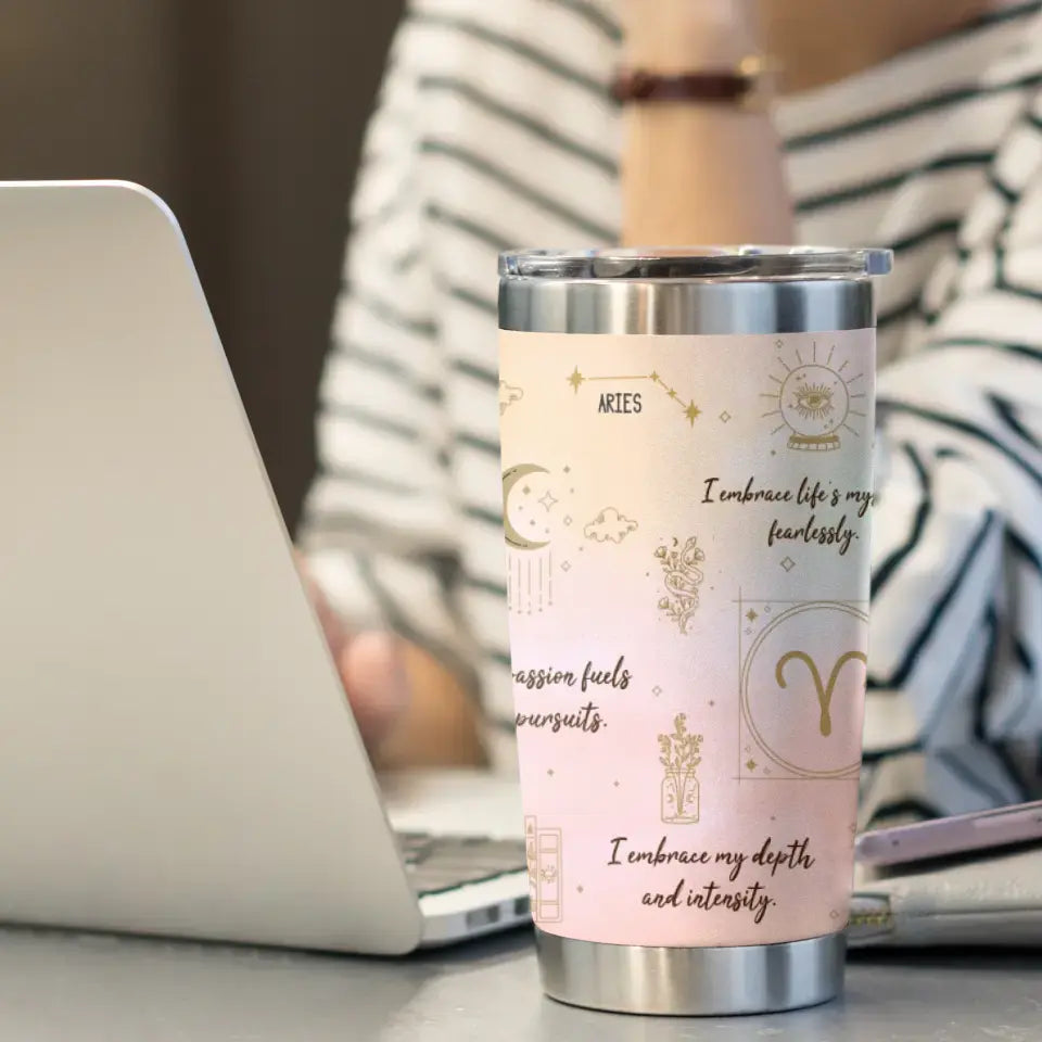 Zodiac Sign Tumbler - Custom Zodiac - Personalized Gifts For Her - 20oz Tumbler