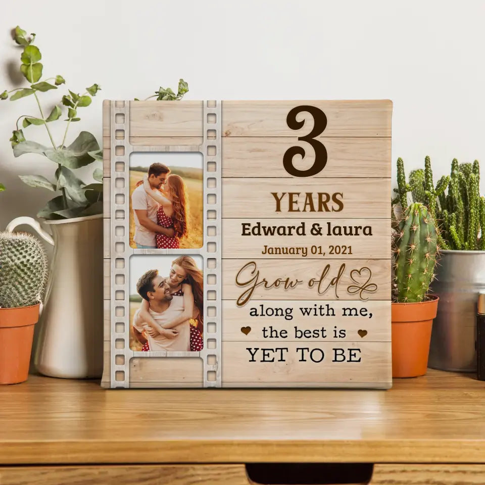 Grow Old With Me - Custom Photo - Personalized Gift For Him - Canvas Photo Tiles