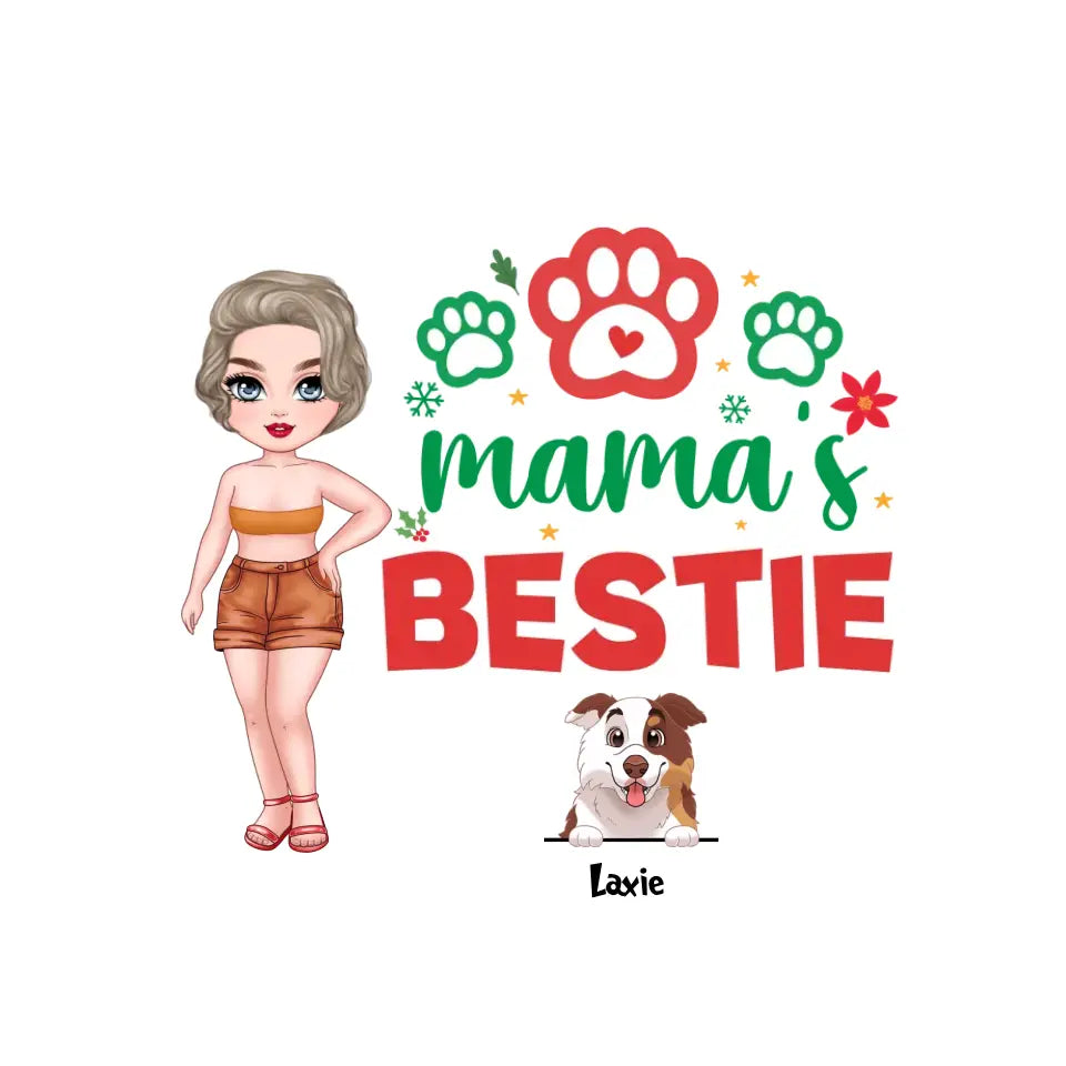 Mama's Bestie - Custom Name - Personalized Gifts for Dog Lovers - Pillow