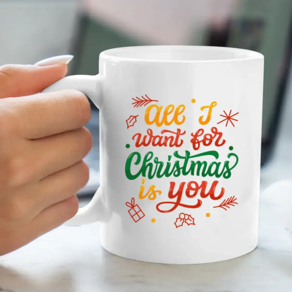 All I Want For Christmas - Custom Photo - Personalized Gifts For Couple - Mug