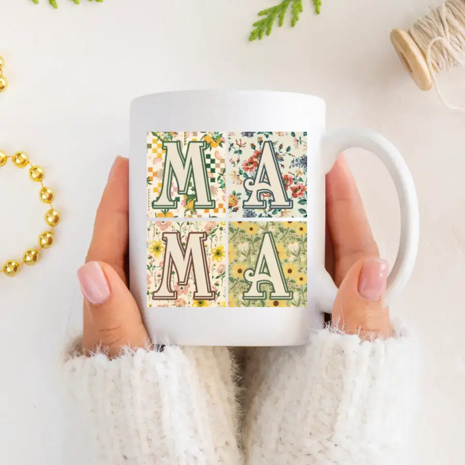 Mama & Alphabet - Custom Name - Personalized Gifts For Mom - Mug