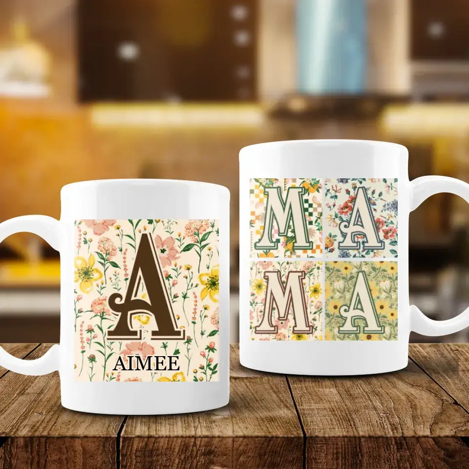 Mama & Alphabet - Custom Name - Personalized Gifts For Mom - Mug