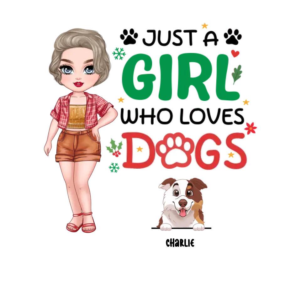 Just A Girl Who Loves Dog - Custom Name - Personalized Gifts for Dog Lovers - Sweater