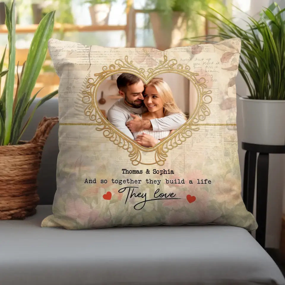 And So Together They Build A Life They Love - Personalized Lumbar Pillow