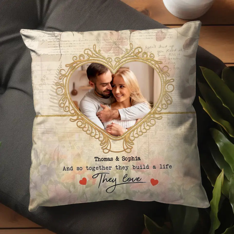 And So Together They Build A Life They Love - Personalized Lumbar Pillow