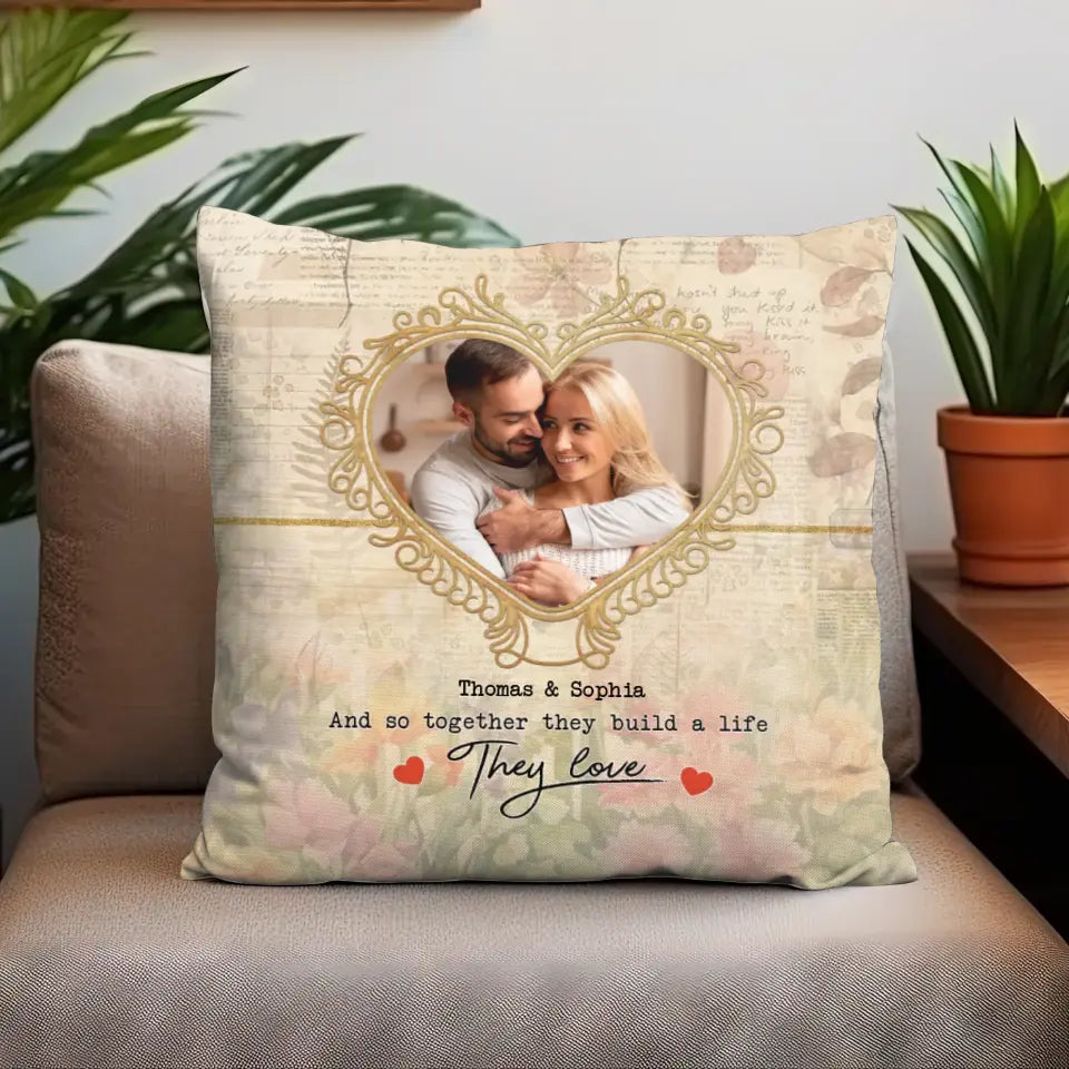 And So Together They Build A Life They Love - Personalized Lumbar Pillow