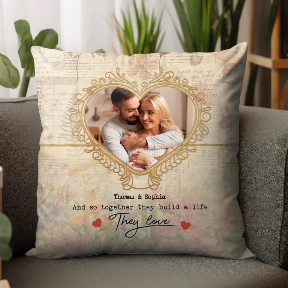 And So Together They Build A Life They Love - Personalized Lumbar Pillow