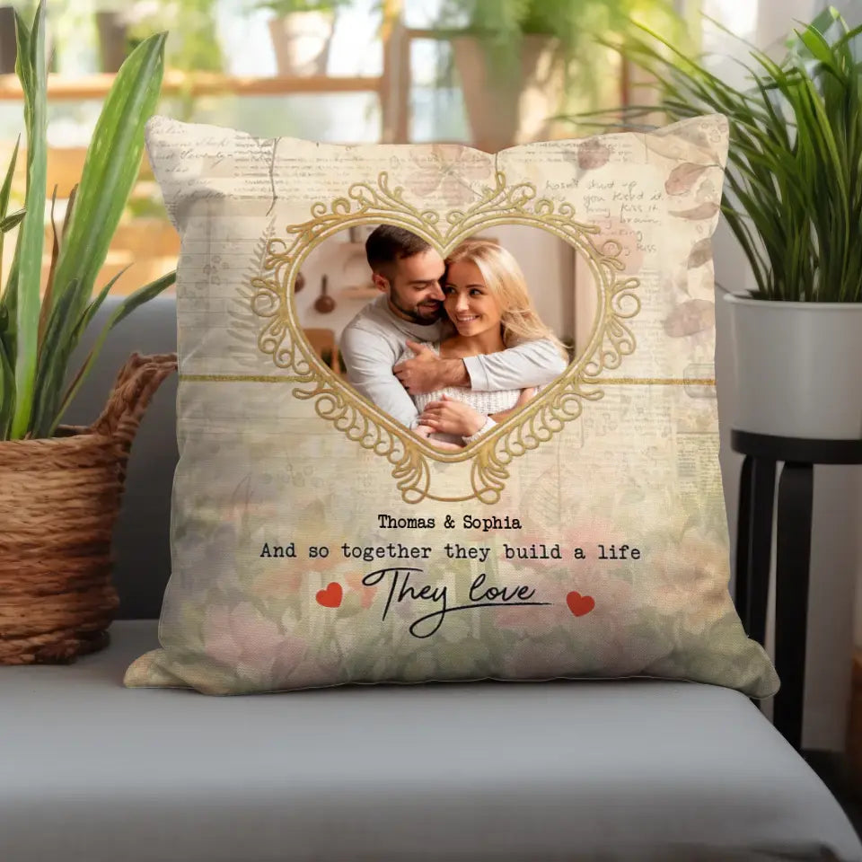 And So Together They Build A Life They Love - Personalized Lumbar Pillow