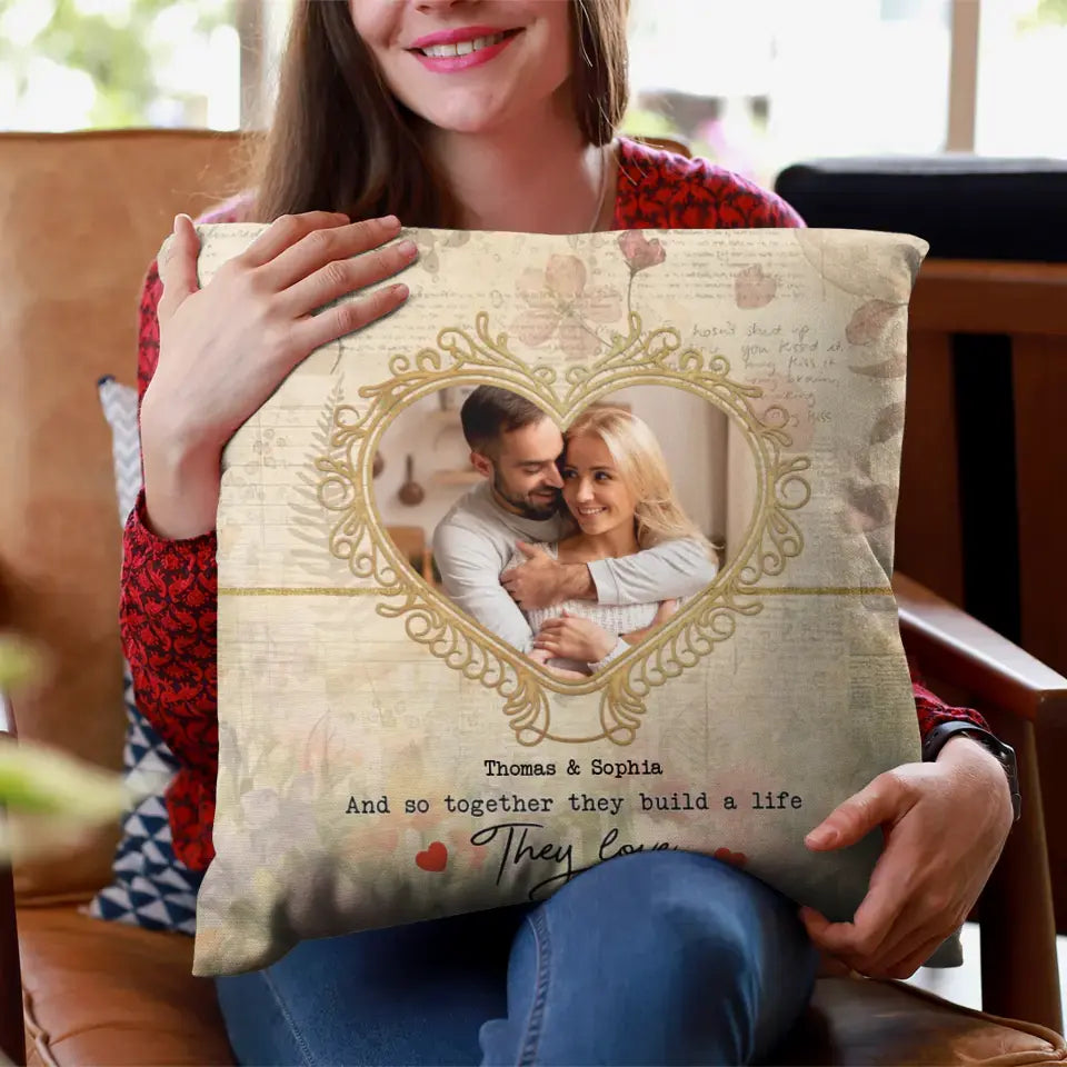 And So Together They Build A Life They Love - Personalized Lumbar Pillow