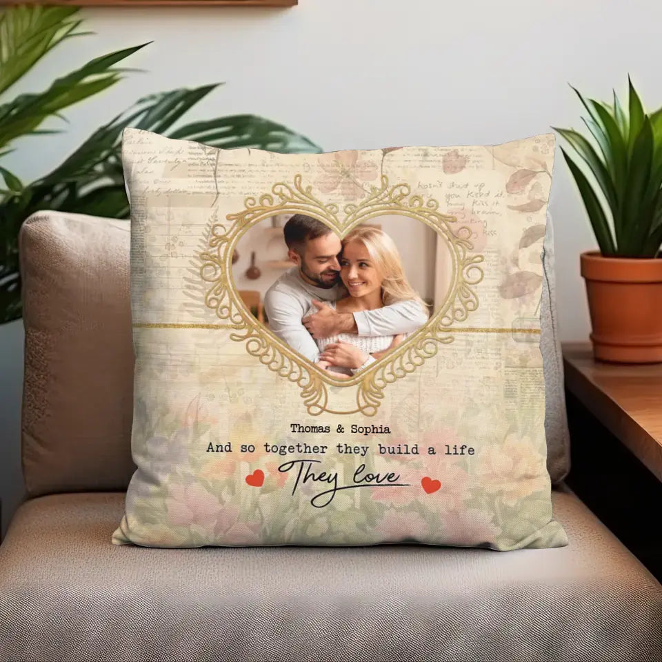 And So Together They Build A Life They Love - Personalized Lumbar Pillow