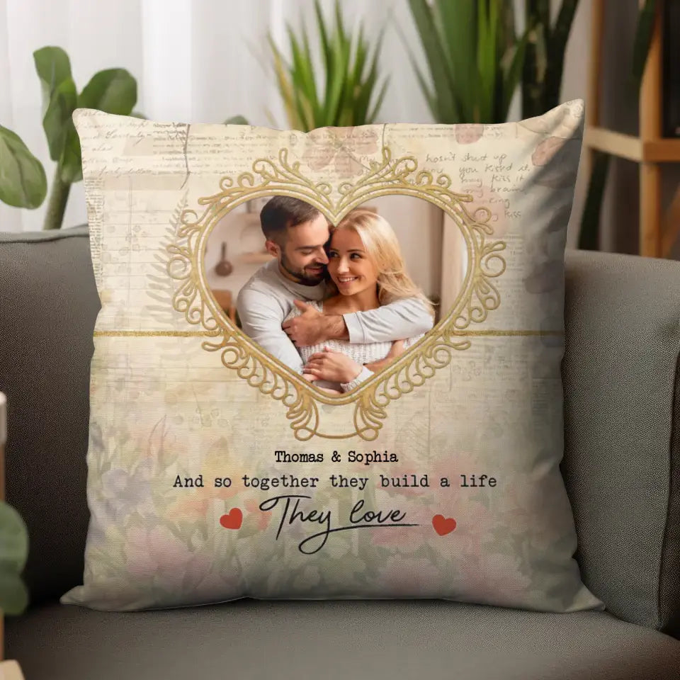 And So Together They Build A Life They Love - Personalized Lumbar Pillow