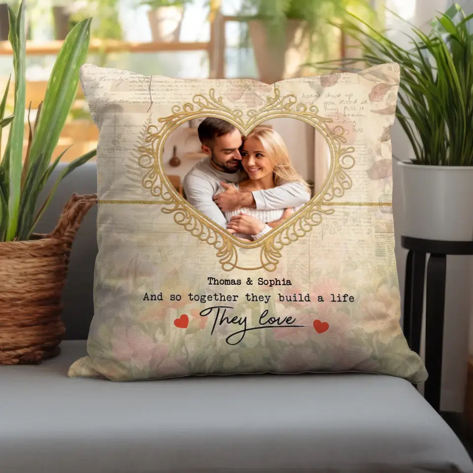 And So Together They Build A Life They Love - Personalized Lumbar Pillow