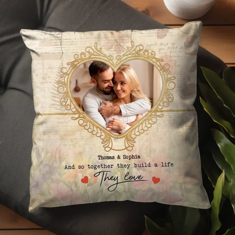 And So Together They Build A Life They Love - Personalized Lumbar Pillow