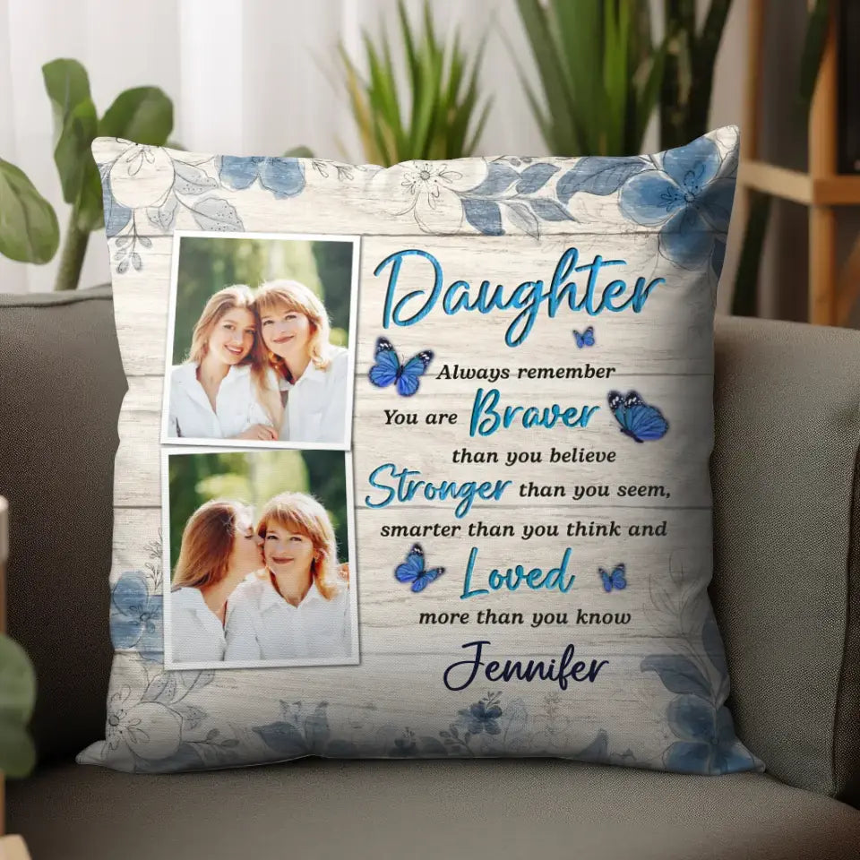 Daughter Photo Canvas - Custom Photo - 
 Personalized Gifts For Daughter - Pillow