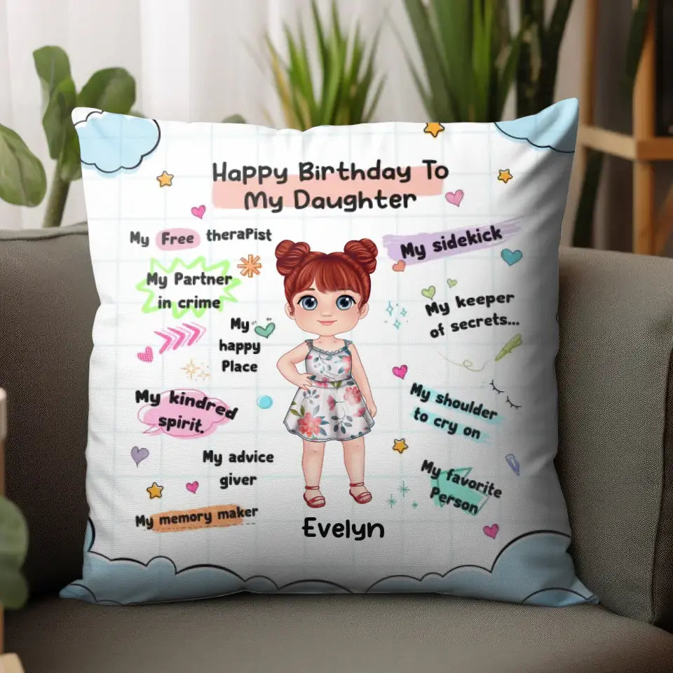 Happy Birthday To My Daughter - Custom Name - Personalized Gifts For Daughter - Pillow