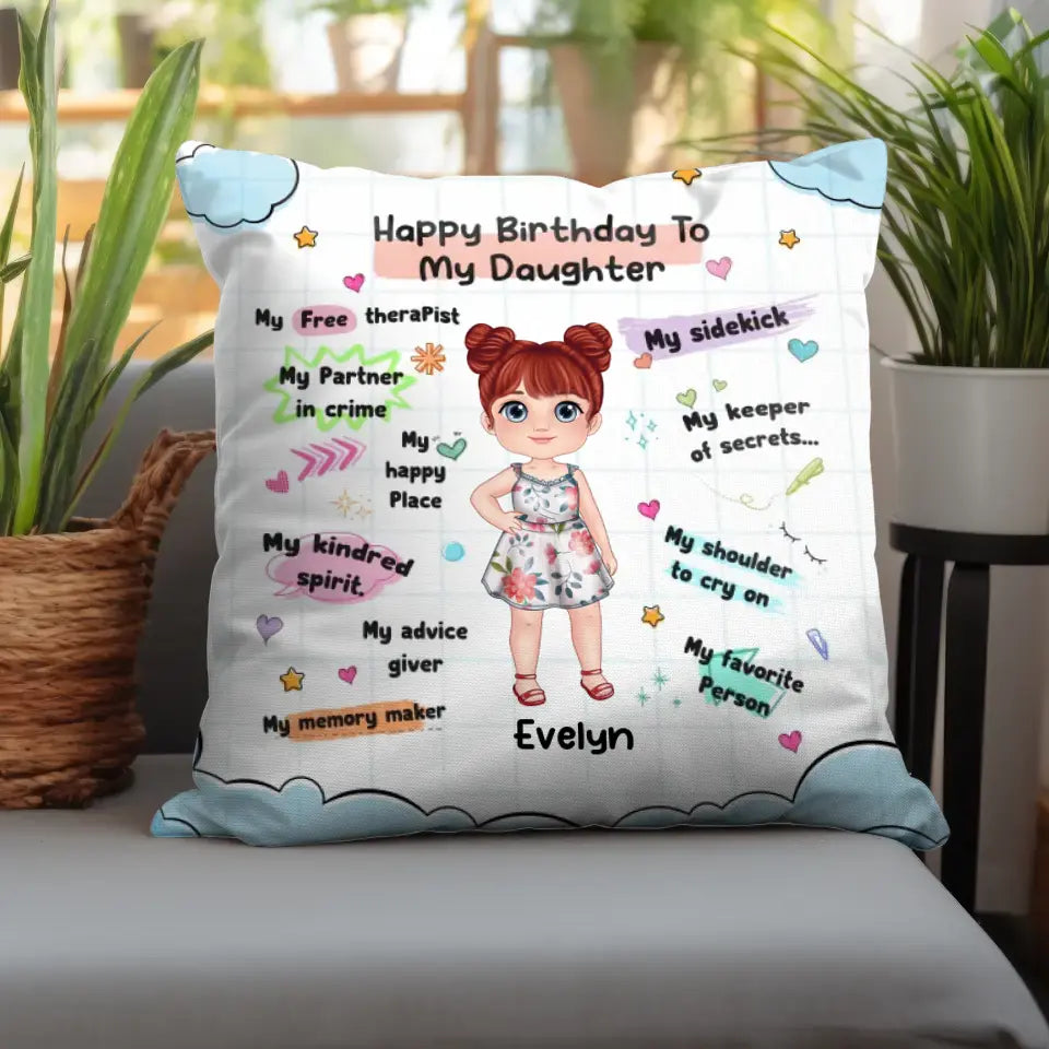 Happy Birthday To My Daughter - Custom Name - Personalized Gifts For Daughter - Pillow