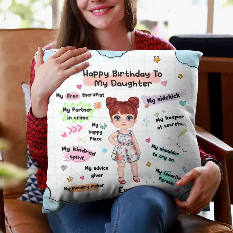 Happy Birthday To My Daughter - Custom Name - Personalized Gifts For Daughter - Pillow