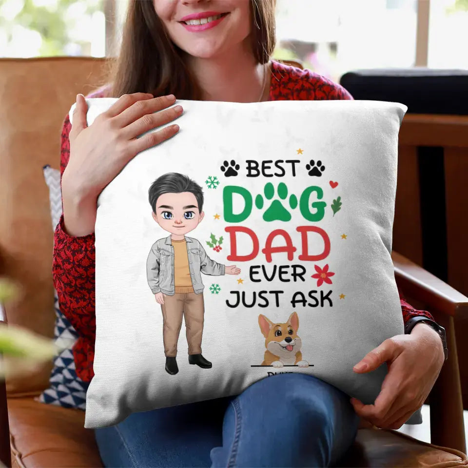 Best Dog Dad Ever - Custom Name - Personalized Gifts For Dog Lovers - Pillow