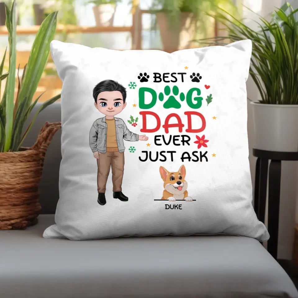 Best Dog Dad Ever - Custom Name - Personalized Gifts For Dog Lovers - Pillow