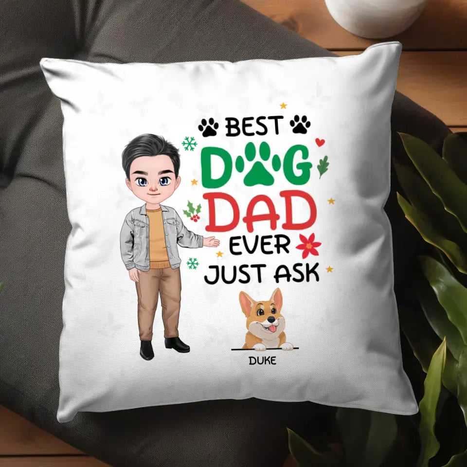 Best Dog Dad Ever - Custom Name - Personalized Gifts For Dog Lovers - Pillow