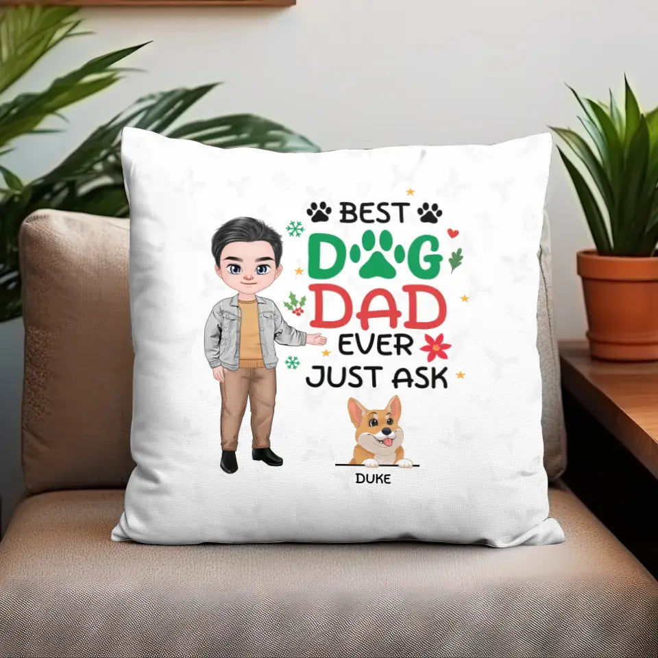 Best Dog Dad Ever - Custom Name - Personalized Gifts For Dog Lovers - Pillow