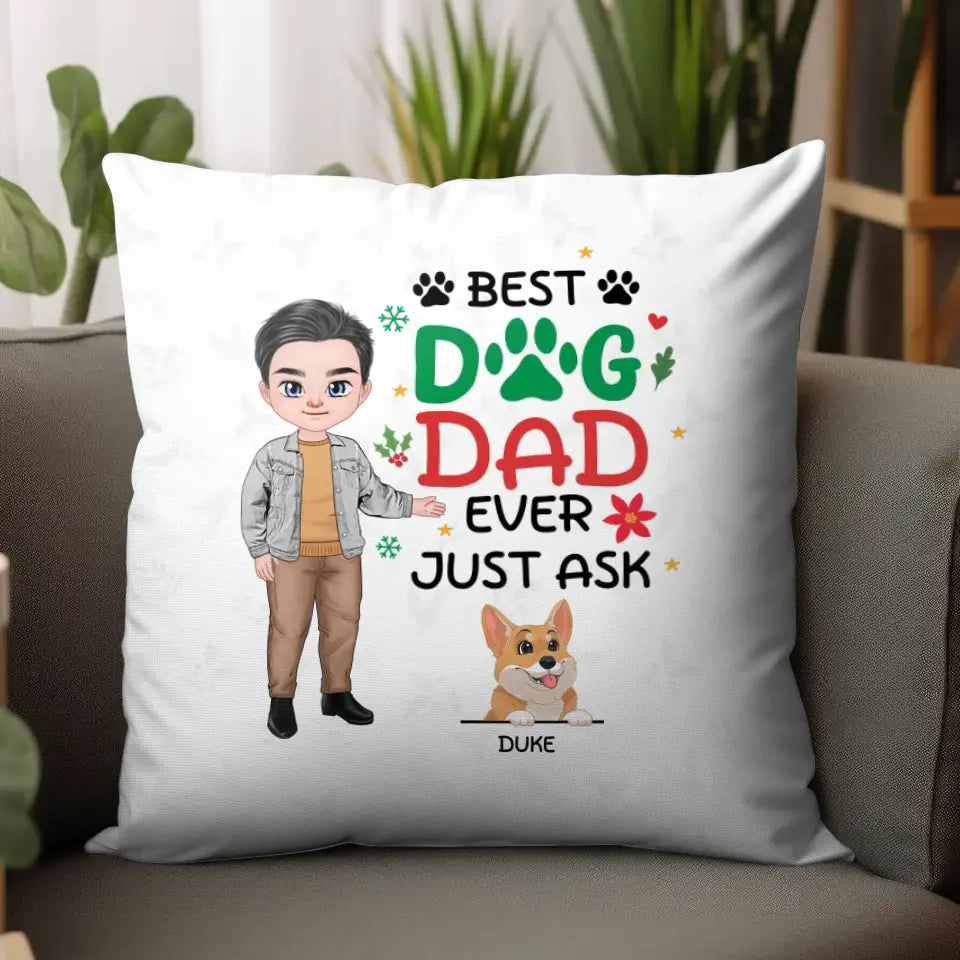 Best Dog Dad Ever - Custom Name - Personalized Gifts For Dog Lovers - Pillow