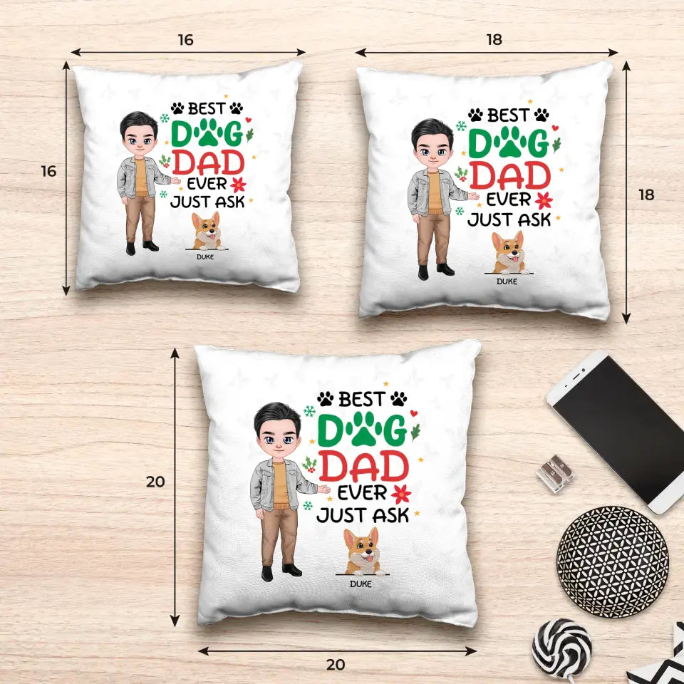 Best Dog Dad Ever - Custom Name - Personalized Gifts For Dog Lovers - Pillow