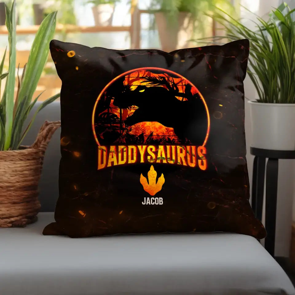 Daddysaurus - Personalized Gifts For Dad - Pillow