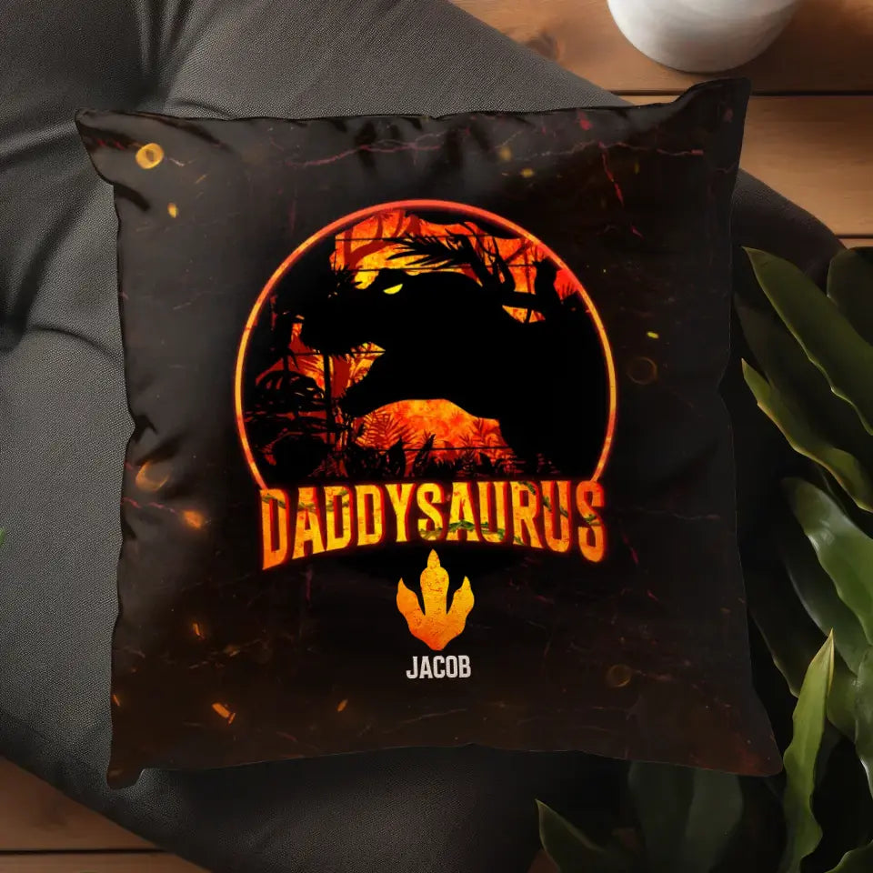 Daddysaurus - Personalized Gifts For Dad - Pillow