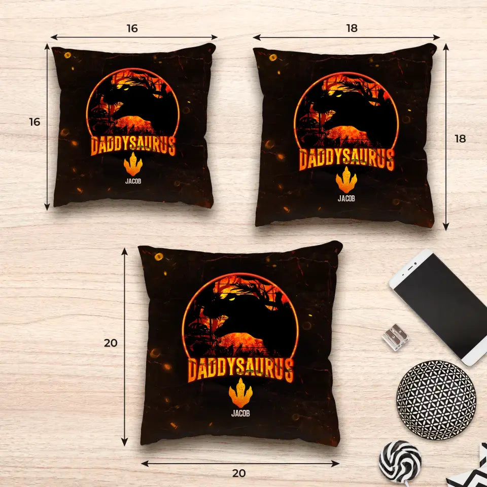 Daddysaurus - Personalized Gifts For Dad - Pillow