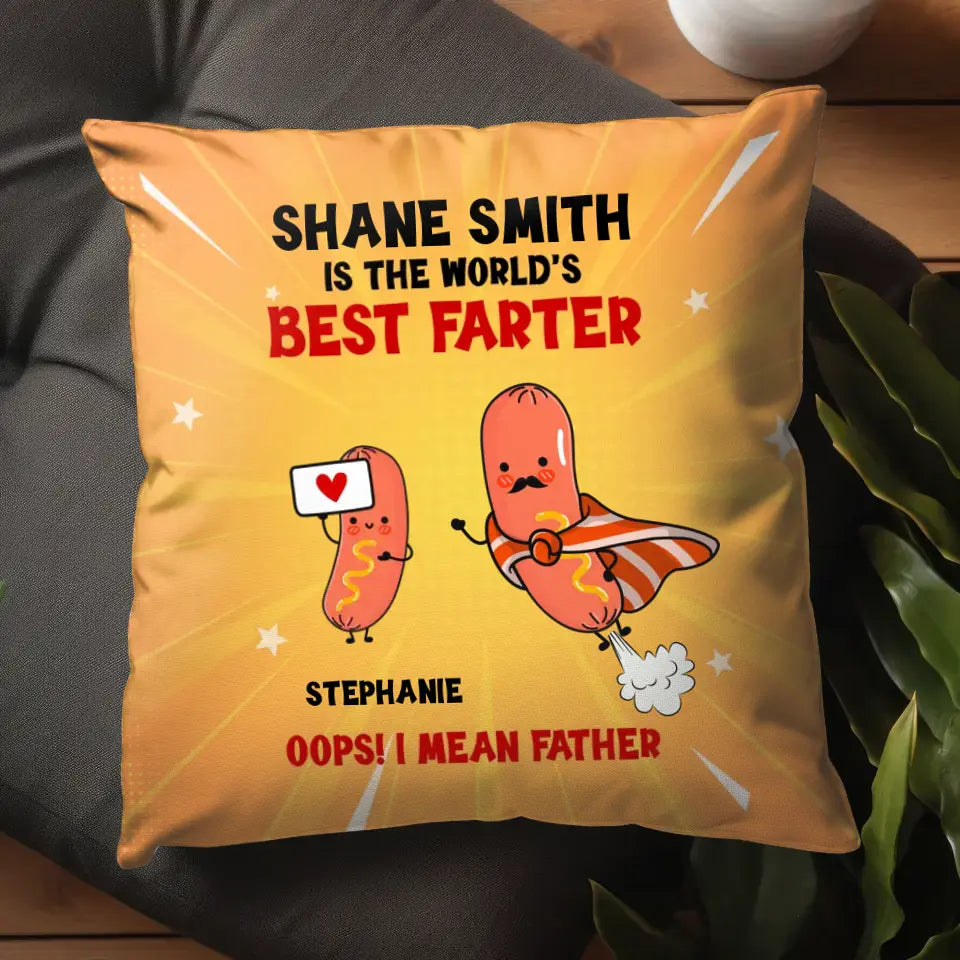 World's Best Farter - Personalized Gifts For Dad - Pillow