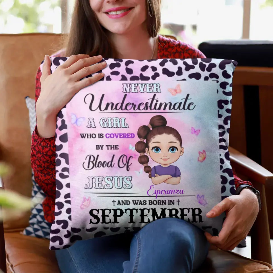 Never Underestimate - Custom Month - Personalized Gifts For Daughter - Pillow