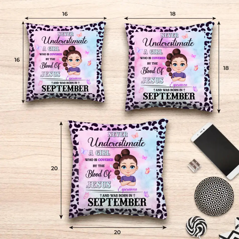 Never Underestimate - Custom Month - Personalized Gifts For Daughter - Pillow