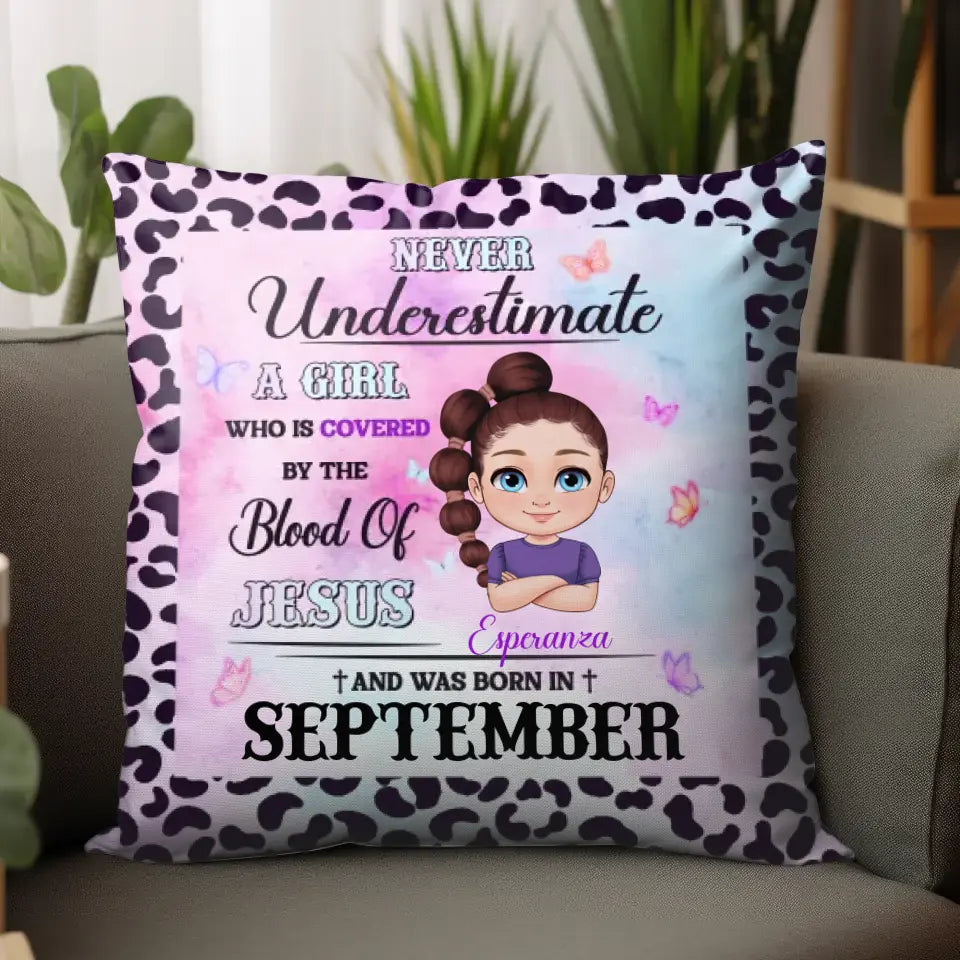 Never Underestimate - Custom Month - Personalized Gifts For Daughter - Pillow