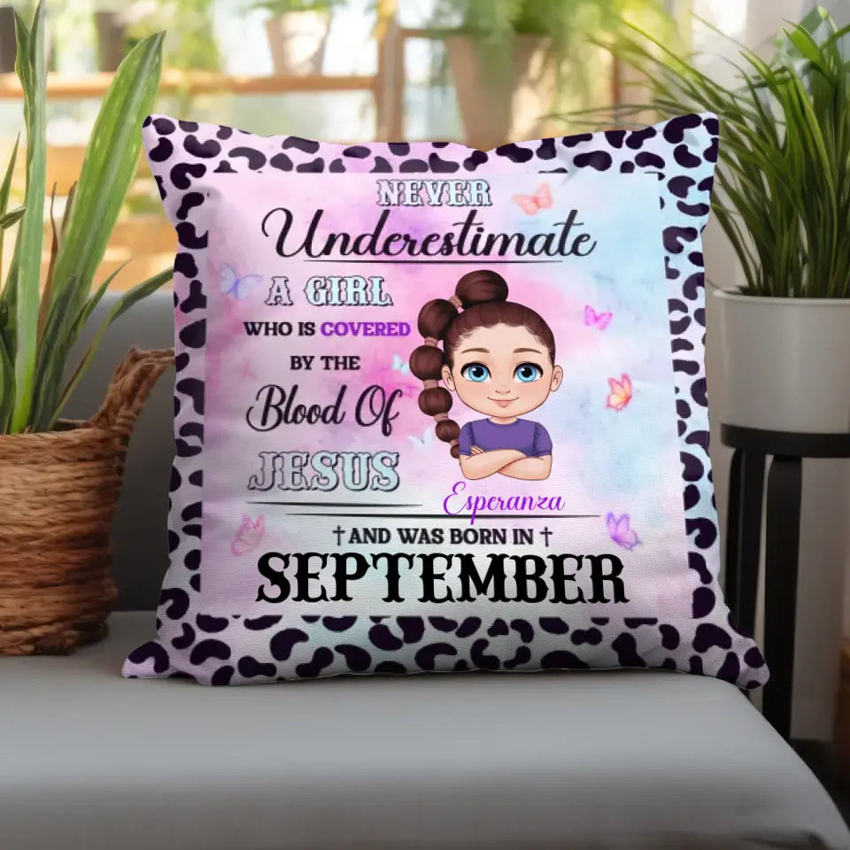 Never Underestimate - Custom Month - Personalized Gifts For Daughter - Pillow