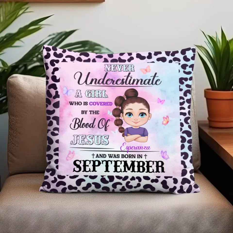 Never Underestimate - Custom Month - Personalized Gifts For Daughter - Pillow