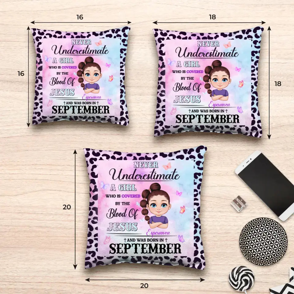 Never Underestimate - Custom Month - Personalized Gifts For Daughter - Pillow