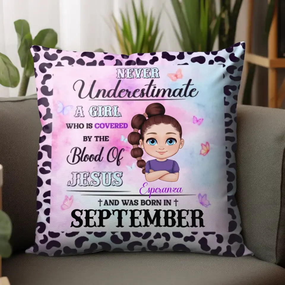 Never Underestimate - Custom Month - Personalized Gifts For Daughter - Pillow