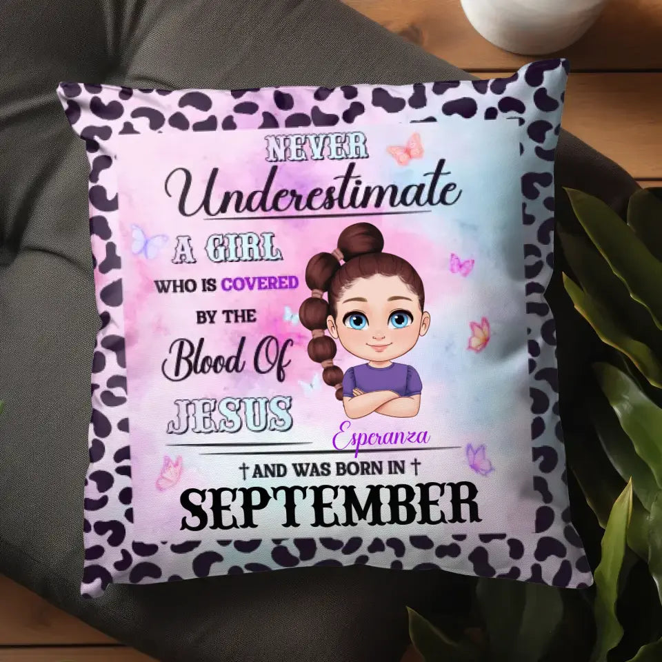 Never Underestimate - Custom Month - Personalized Gifts For Daughter - Pillow