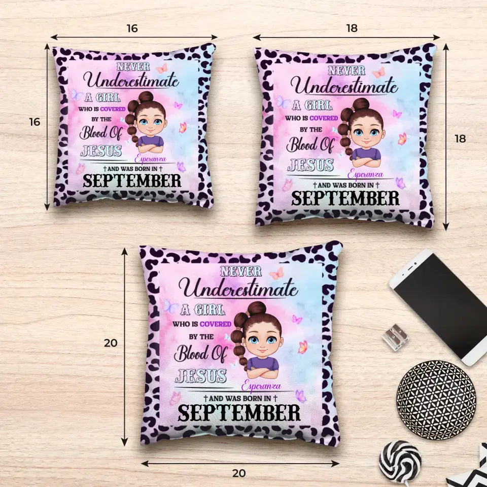 Never Underestimate - Custom Month - Personalized Gifts For Daughter - Pillow