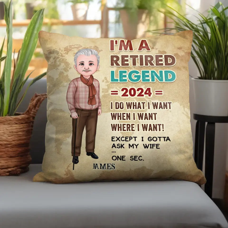 I'm A Retired Legend - Personalized Gifts For Grandpa - Pillow