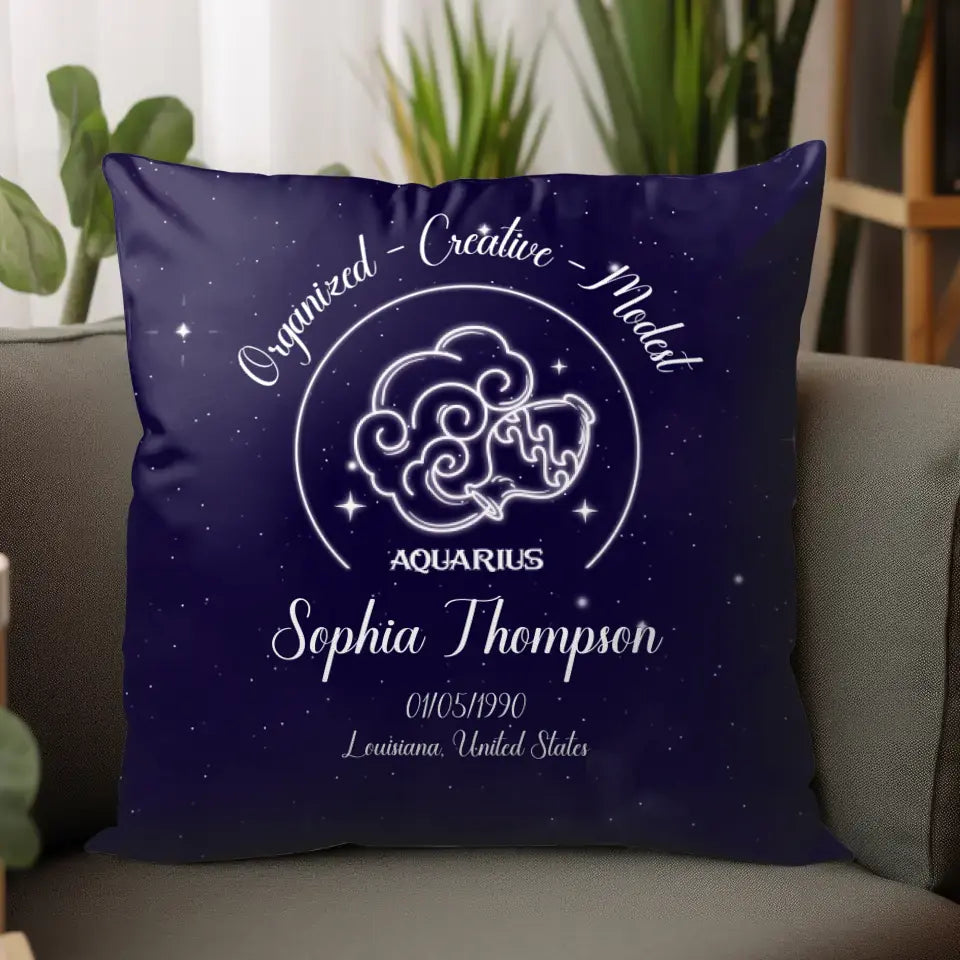 Zodiac Signs - Custom Zodiac - Personalized Gifts For Her - Pillow