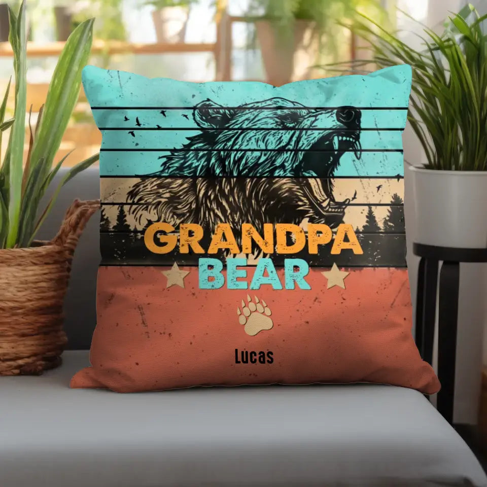 Grandpa Bear - Personalized Gifts For Grandpa - Pillow