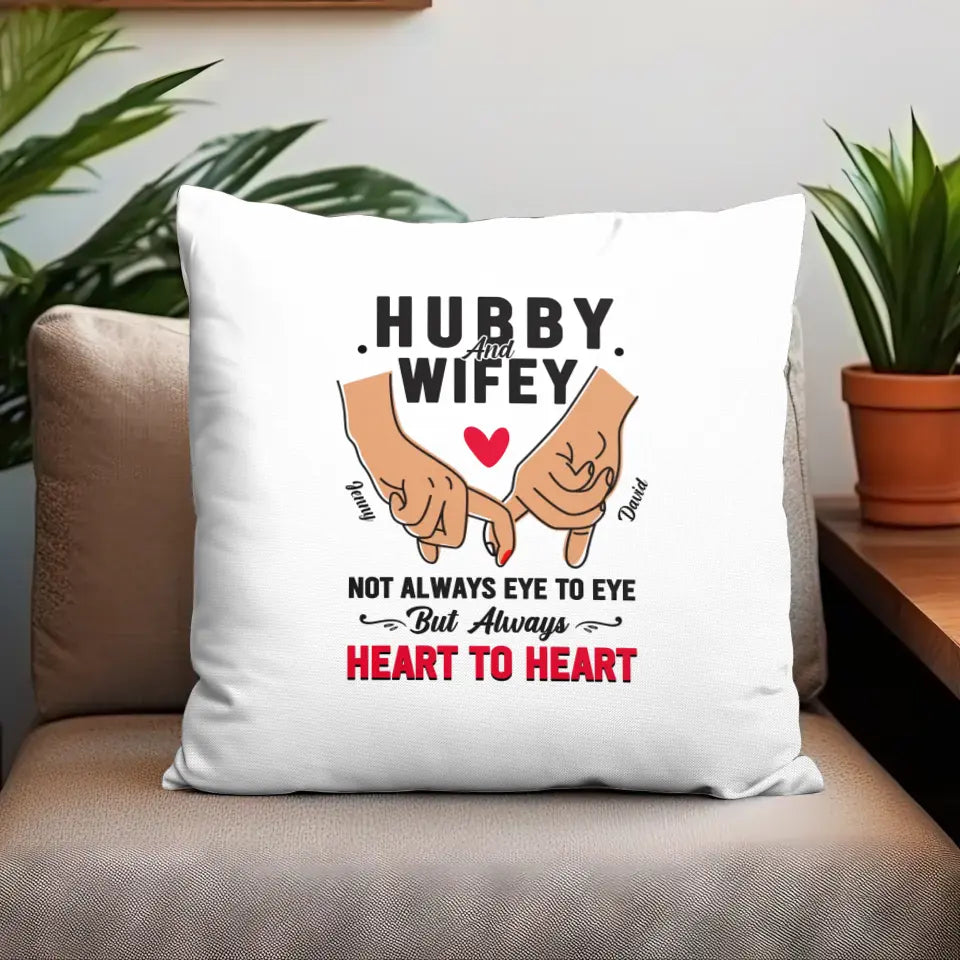 Hubby and Wifey - Personalized Gifts For Couples - Pillow