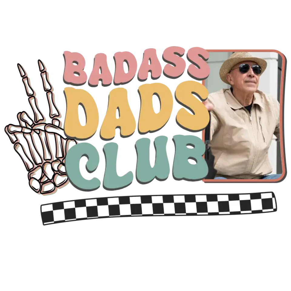 Badass Dads Club - Custom Photo - Personalized Gifts For Dad - T-Shirt