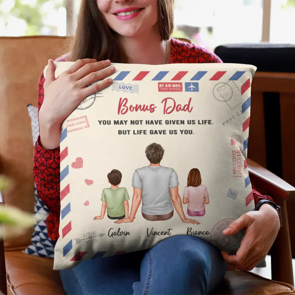 Bonus Dad Letter - Custom Name - 
 Personalized Gifts For Dad - Pillow
