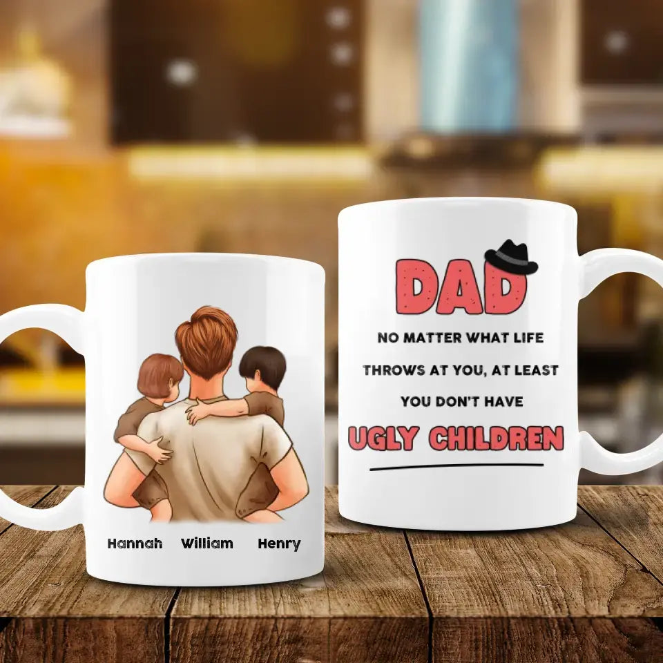 Ugly Children - Custom Name - Personalized Gifts For Dad - Mug