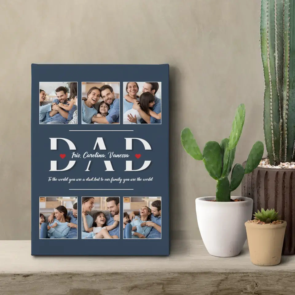 You Are The World - Custom Photo - Personalized Gifts For Dad - Canvas Photo Tiles